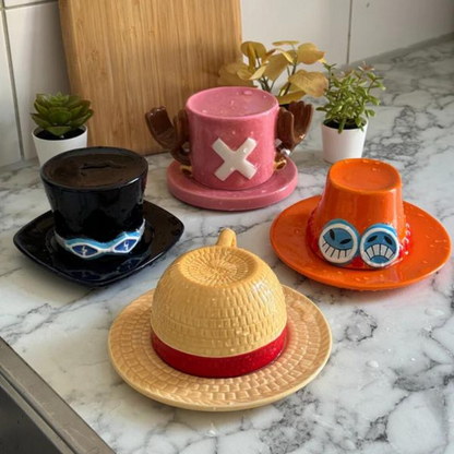 One Piece Hat Shaped Cup and Saucer Set